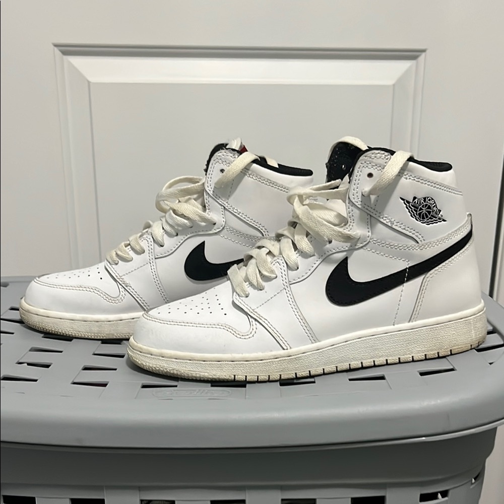 Nike White and Black High-Tops with Red Accents